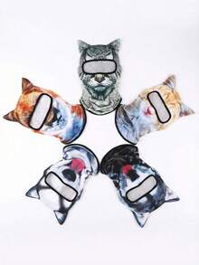 1pc Funny 3D Animal Balaclava Unisex Full Face Ski Mask UV Protection Breathable Windproof Soft Neck Gaiter Husky White Cat Grey Cat Tiger Winter Balaclava Summer Sunscreen Hood Halloween Costume Christmas Gift Birthday Gift Men Women Teens Skiing Riding Cycling Camping Hiking Beach Party Outdoor - Multicolor - View 1