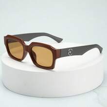 1pc Men's Retro Thick Rectangular Frame High-Quality Fashion Fashion Glasses, Suitable For Travel, Casual, Party, Beach, Daily Wear - Multicolor - View 4