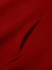 Polyester Fiber Men's Hooded Sweatshirt With Long Sleeved ,Halloween Spider Spider Web Pattern Print, Fashionable And Loose Casual Fleece Sweatshirt Suitable Autumn And Winter Wear On Street2026Unisex Casual-Shirts - Red - View 4