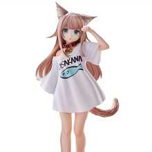 Charming Anime Cat Girl Statue With Fish Ornament, 7.09inch High-Quality PVC Articulated Figure, Multi-Color Design, Ideal For Bedroom And  Decoration, Perfect Gift For Anime Lovers - 1 cái - Xem 7