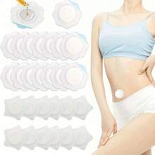 20/100pieces Unscented Self-Adhesive Belly Button Wraps - Water-Soluble, Oil-Free, Disposable Castor Oil Pads For Belly Button Care - White - View 9