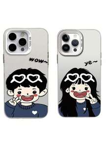 UE (DE et ES) Ce joli étui de téléphone pour couples est un merveilleux cadeau pour votre petit ami ou votre petite amie. Compatible avec 16, 15, 14, 13, 12, 11, Pro, Plus, Pro Max, Galaxy S22, S23, S24, S25, Plus, FE, Edge, Ultra. - Argent - Voir 3