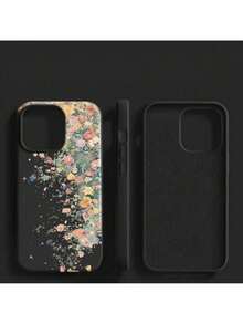 UE (DE et ES) Étui de téléphone compatible avec Apple 15 Pro Max, 14, 13/12, 11, en silicone antichoc avec motif fleurs et papillons à grands trous - Blanc - Voir 3