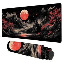 Chinese Style Painting Gaming  Pad 3mm Thick Stitched Edge Waterproof Non-Slip Large Computer Keyboard  Mat,Suitable For Office Entertainment Decorative Desk Pad 35.4 X 15.7 Inches - 中國畫 - 查看 1