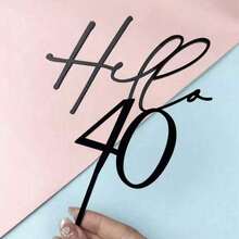 6个/3个/1个 18岁/30岁/40岁/50岁/60岁生日蛋糕装饰插牌，亚克力黑色生日快乐蛋糕装饰，礼品