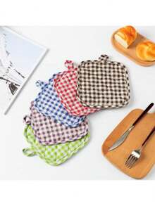 2pcs Nordic Style Heat Insulation Placemats | Thickened Cotton Linen Anti-Scald Placemat Set | Non-Slip Heat Resistant Pot Holder + Fabric Bowl Pad | Essential For Home, Cafe, Dining Table