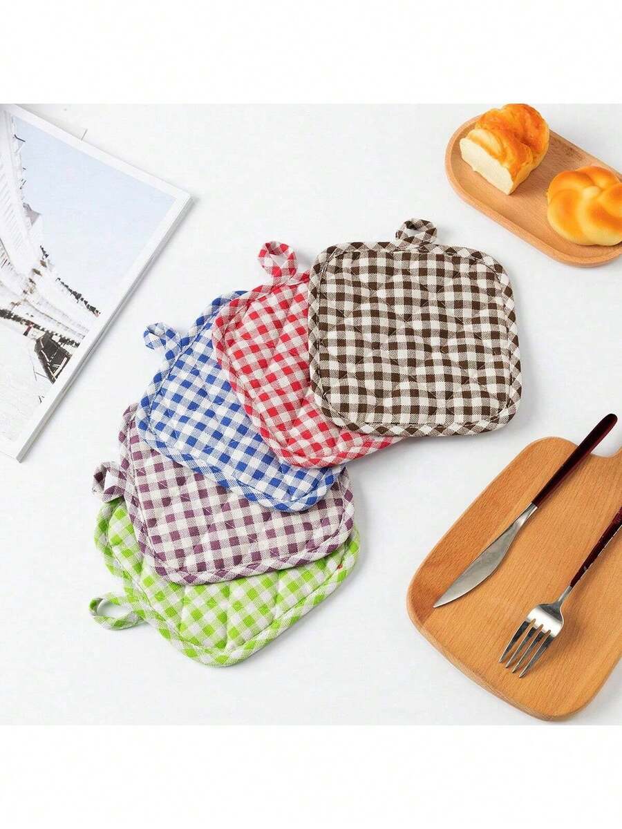 2pcs Nordic Style Heat Insulation Placemats | Thickened Cotton Linen Anti-Scald Placemat Set | Non-Slip Heat Resistant Pot Holder + Fabric Bowl Pad | Essential For Home, Cafe, Dining Table