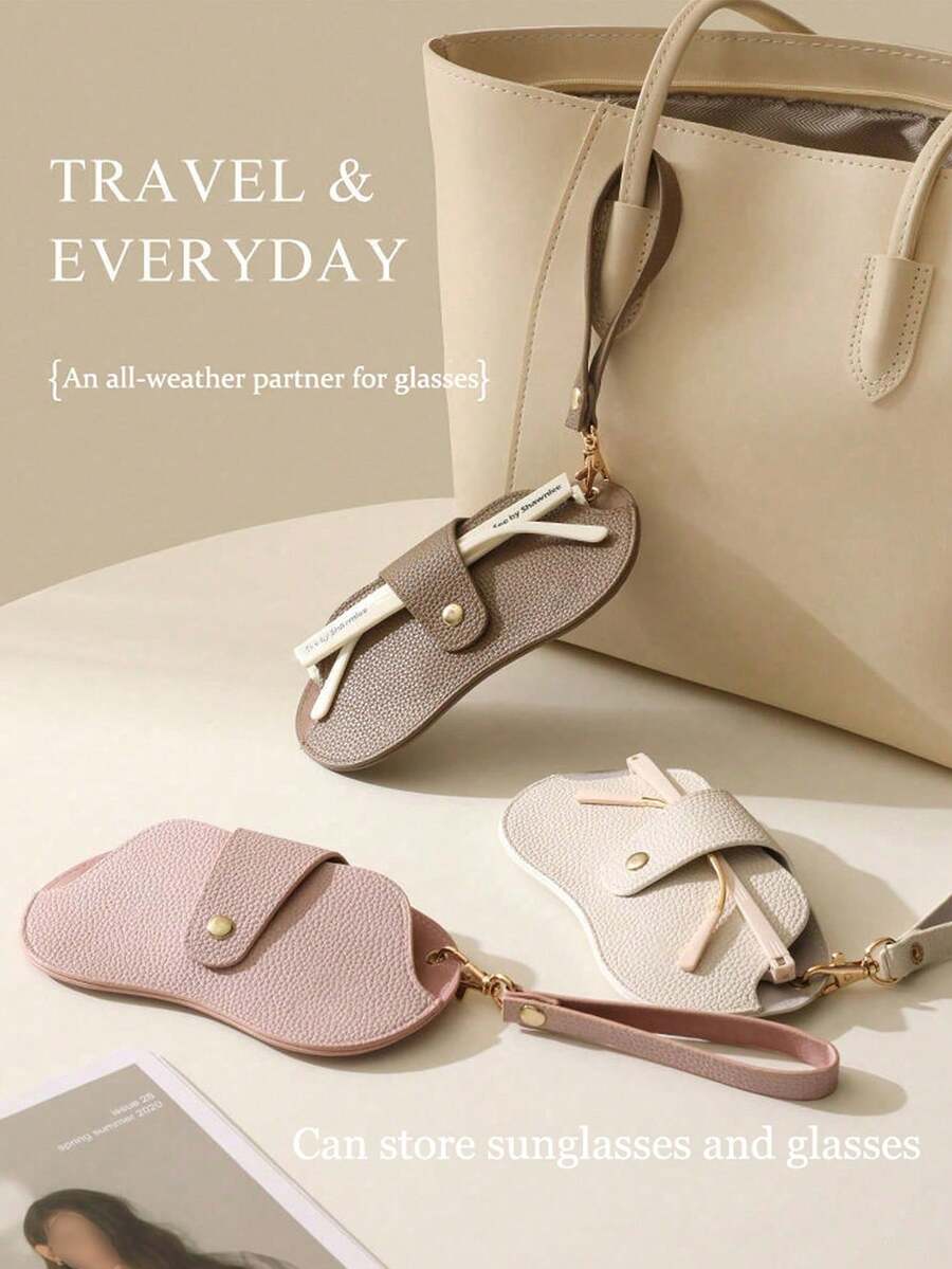 Glasses & Lipstick Storage Bag, Sunglasses Pouch, Portable Eyeglasses Case, Travel Sunglasses Protective Cover, Suitable For Autumn Home Decor, Travel Storage, Cosmetic Bag, Holiday Storage, Large Capacity Makeup Organizer Box For Lipstick, Makeup Brushes, Skincare, Phones, Etc. - Multicolor - View 1