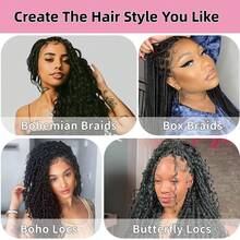 4 Bundles/Pack Human Braiding Hair For Boho Braids 45g/Pack Deep Wave Boho Hair For Braiding Knotless 12A Curly Bulk Bohemian  Unprocessed Brazilian Virgin Hair Extensions Natural Color 16 Inch/20inch - 27#+30#(2 of each color) - 查看 3