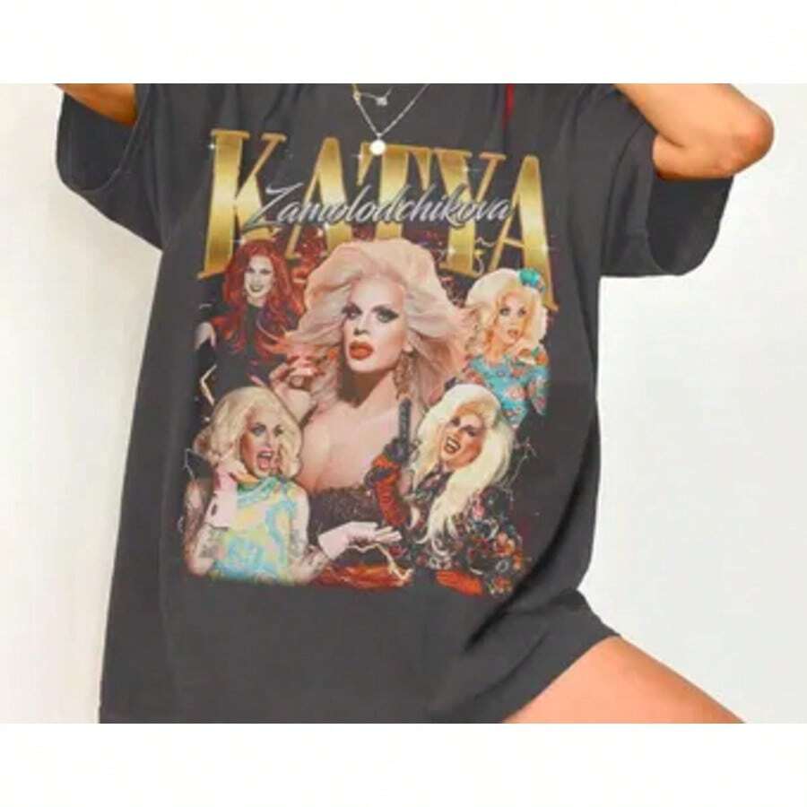 Katya Zamolodchikova Shirt, 90s Vintage Bootleg Rap Tee, RuPaul's Drag Race Merch, Retro  T-Shirt KZ10 - 圖片主色調 - 查看 1