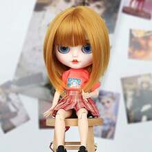 DMissuhair Cute Short Striaight Doll Wig For Blythe BOB Wig For Blythe Doll Hair Replacement Wig For Blythe Milk Fiber Doll Hair BE3-144R - BE3144R - 查看 4