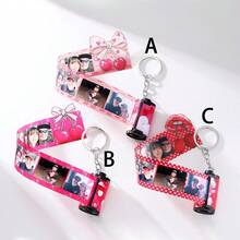 Personalized Photo Keychain, Customized Keychain With Text, Customized Name Keychain, Movie Film Keychain, Mini Photo Album, Keychain - Multicolor-i Love You - View 14