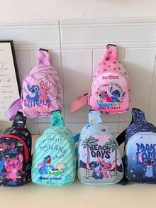 Disney 迪士尼迷你腰包，时尚儿童小包，可爱零钱包，卡通史迪奇收纳包，迷你胸包，多功能收纳包，派对礼品零钱包，户外运动包 - 彩色 - 查看 2