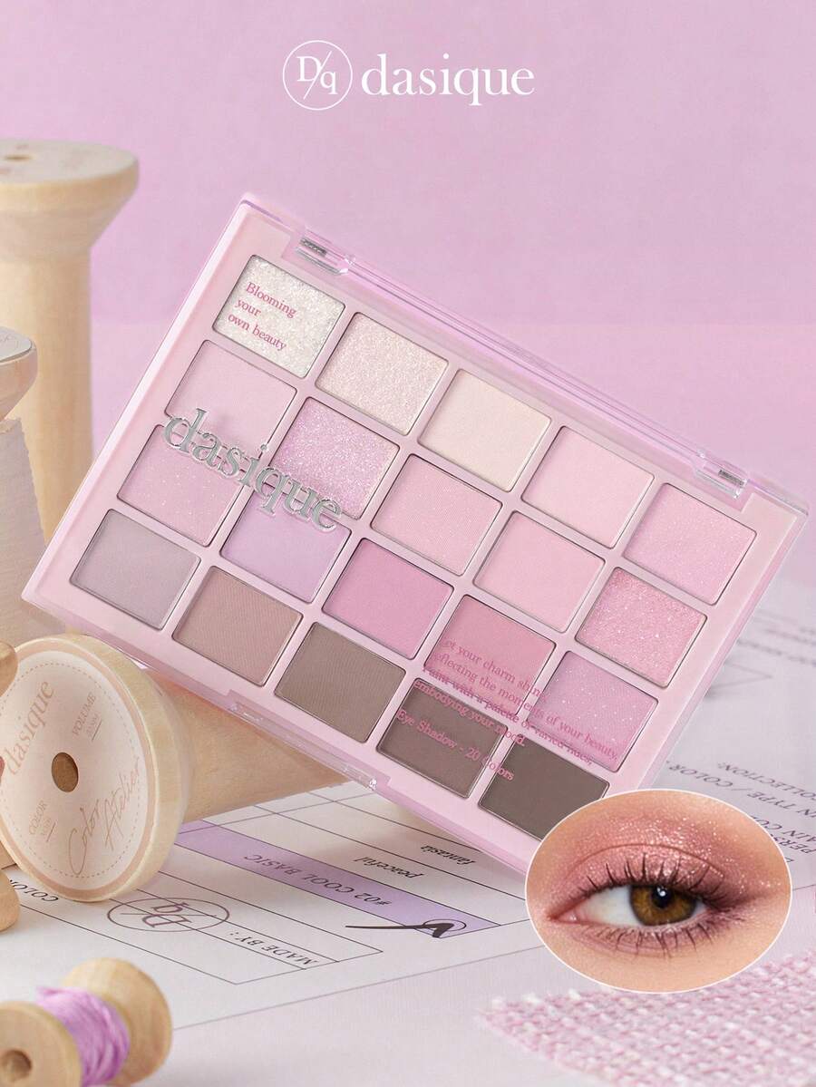 Dasique 20-Color Eyeshadow Palette, Highly Pigmented Long-Lasting Formula, Suitable For Graduation, Birthday Party, Easy To Apply And Blend, Vegan Formula, Rose Girl Charm Color, Christmas Gift For Her, Fashion Cosmetic Brand, Back To School, Bridal Wedding, Summer, Valentine's Day, Vacation - #04 Light Lavender - 查看 1