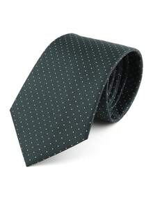 ZONFAZ 1pc Men's Business Casual Necktie, Olive Green With Small Polka Dots, 8cm Width, Soft & Skin-Friendly, Suitable For Weddings, Gatherings, Parties And Daily Commute - Dark Green - View 6