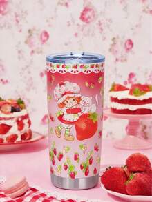 Strawberry Shortcakes 40 OZ / 1200 ML Tumbler With Handle, Insulated Cup, Vacuum Insulated Water Bottle, Leak-Proof Lid And Straw, Stainless Steel Travel Bottle, Car Bottle - Drinking Glasses, Water Glasses, Tumbler Glasses, Glassware Sets, Everyday Glasses, Good For Drinks, Cute Glasses, Kitchen Glasses, Juice Glasses, Simple Glasses, Cooler Cup - Nhiều màu - Xem 9