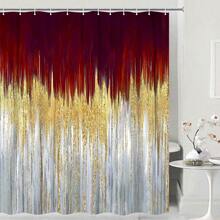 Abstract Shower Curtain Modern Shower Curtain Sets For Bathroom Gray Blue Aesthetic Stripe Pattern Contemporary Minimalist Painting Bathtub Curtains With Hooks, The Best Choice For Housewarming,Great Gift For Friends, Families Home Hotel Use - 紅色 - 查看 2