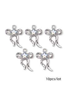 10/20件套水钻装饰月亮、心形、蝴蝶结、星星形状配件，Y2K风格DIY串珠手链和项链