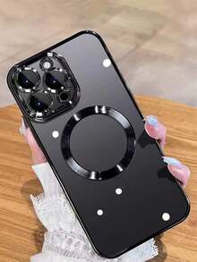 苹果单件装电镀磁吸全包保护手机壳，兼容 16、15 Pro Max、14 Pro Max、13、12、11、8，防水防震防摔防刮花 - 黑色 - 查看 2