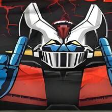 1PC Mazinger Z Robot Apron With Rock Hand Gesture Design Classic Anime Mecha Character Print Cooking Baking Kitchen Wear For Otaku Fans Retro Japanese Robot Graphic Apron - Multicolor - View 4