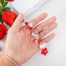 Aesthetic Y2K Phone Charm Cute Cell Phone Charms Star Heart Straps Accessories Keychain Lanyard Women - Đỏ - Xem 4