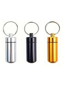 Móc khóa đựng thuốc di động, hộp đựng thuốc mini bằng hợp kim nhôm, chai thuốc kim loại chống thấm nước, thích hợp cho cắm trại và du lịch ngoài trời. - Nhiều màu - Xem 16