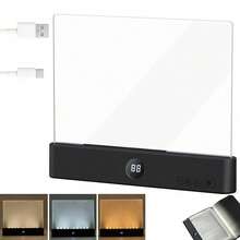 Multi-Functional LED Flat Panel Reading Lamp, Portable, Eye-Friendly, Adjustable Color Temperature, Ideal For Reading, Writing, And Bedrooms, With Touch Control. - Màu đen (kèm cáp USB) - Xem 9