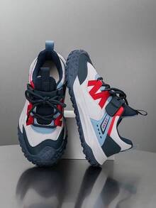 1 Pair Kids Shoes, Colorblock Design, Breathable & Comfortable, Versatile Outdoor Sports Shoes, Fashion Casual Sneakers, Unisex - Blue - View 4