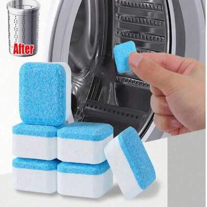 12 pastillas efervescentes para la limpieza del tambor de la lavadora, pastillas descalcificadoras y de limpieza profunda para lavadoras, adecuadas para lavadoras de tambor y de pulsador, elimina olores de inodoros y tanques sépticos, limpia el tambor y la junta