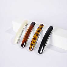 4pcs Minimalist Spring Hair Clips Set Casual,Leopard Print, School Stuff, Hair Accessories - Multicolor - View 7
