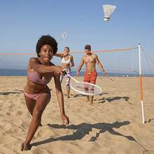 CYPNFranklin Sports - Juego de Red de bádminton para Exteriores + Red de bádminton de Playa + Juego de Equipos 4 Raquetas + (2) Birdies + Red portátil incluida Juego de Adultos + niñosFashion - 222568683 - Ver 7