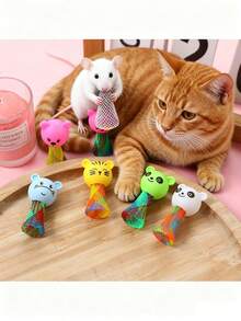 2/10pcs Small Bouncing Toy, Pet Toy, Small Cat And Dog Bouncing Toy, Pet Puzzle Bouncing Toy, Suitable For Domestic Small Pets To Play With. - Color Mixing - View 6