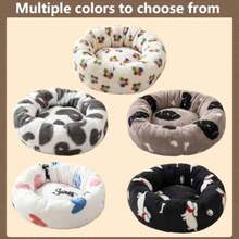 Cat Beds For Indoor Calming Donut Dog Bed Cozy Soft Round Dog Nest Fluffy Plush Cat Beds Washable Donut And Dog Bed High Side Warming Donut Pet Beds Big Dog Bed Cushion - Trắng - Xem 7