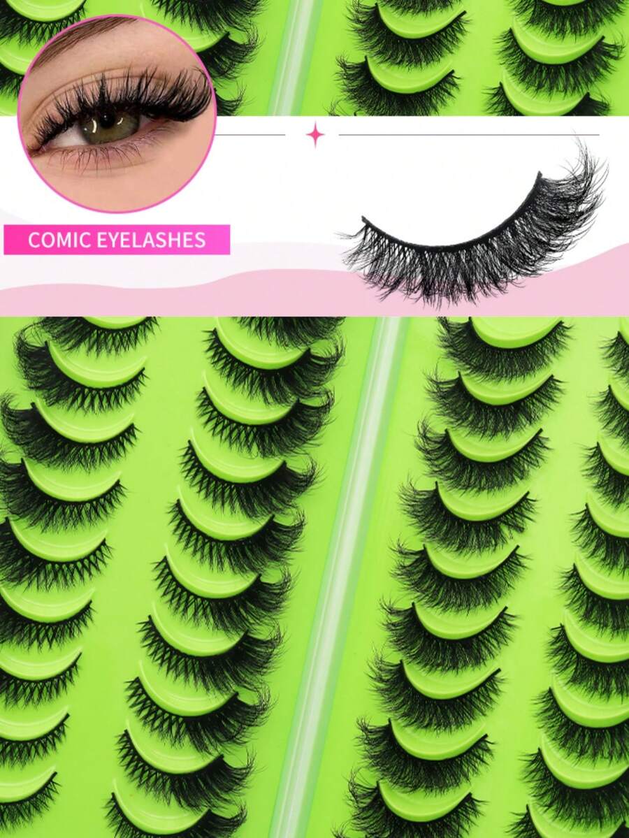 20 Pairs Dramatic Thick Lashes, High Volume Faux Mink Fluffy False Eyelashes - Cat Eye Lashes - View 1