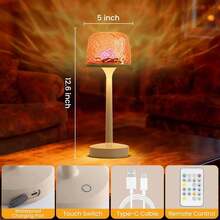 Waterproof Shower Light, Suitable For Shower Rooms, Rechargeable, With Remote And Touch Controls, Wireless Design, 16-Color Variable Light, LED Ocean Wave Projection Light, Suitable For Bathrooms/Bathtubs. - 彩色 - 查看 3