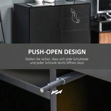 HOMCOM Black Sideboard With 2 Drawers And 2 Doors, Anti-Tip System, Ideal For The Living Room Or Bedroom (117 X 36 X 74 Cm). - Black - View 6