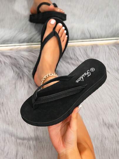 Women's Fashionable Elegant Classic Non-Slip Outdoor Beach Flip Flops, Summer