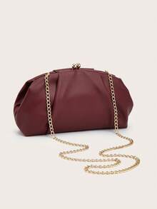 Women's Bag,Minimalist Clip Hardware Design Handbag, Lychee Grain Pleated Metal Buckle Cloud Bag, Sweet College Style Commuting Casual Crossbody Shoulder Bag, Suitable For Girls, Students, Office Workers, And Girls. Used For Daily Commuting, Shopping, School Dates, Travel - View 5