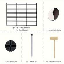 黑白高密度网格互锁宠物游戏围栏，适用于小猫、兔子、松鼠、小型动物、小狗，防逃脱 - 彩色 - 查看 2