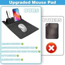 Leather Laptop  Pad With Phone & Pen Holder, Foldable Travel  Pad For Home/Schoolsss/Office (Black) - Đen - Xem 5