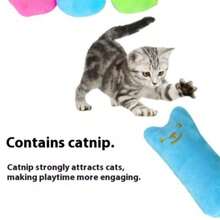 Pet Thumb Expression Cat Doll Crinkle Paper Plush Doll, Cat Grass, Catnip, Chew Resistant Pet Toys, Cat Supplies - Multicolor - View 1