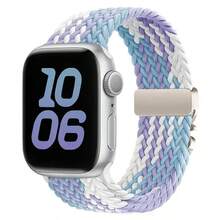 适用于 11/10 的降落伞编织快拆表带，尺寸包括 49mm、45mm、46mm、44mm、42mm、40mm 和 41mm，兼容 Series 11、10、9、8、7、6、3、SE、Ultra 2 和 3，男女皆宜，适合休闲运动场合佩戴。 - 彩色 - 查看 15