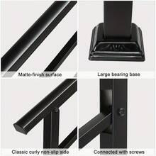 Matte Black 1-3 Steps Adjustable Straight Handrail Garden Stair Handrail - Straight Handrail - View 6
