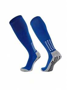 1 Pair Children's Anti-Slip Professional Football Socks, Thick Terry Lining Knee-High Sports Socks, Polyester Knit Fabric, Back To School, First Day Of School - Multicolor - View 5