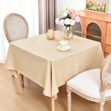 Eeivs Square Tablecloth 52 X 52 Inch Washable Polyester Table Cloth Solid Beige Heavy Duty Fabric Table Cover Daily Use For Dining Home Kitchen Party Wedding,Beige52inchx52inchSquare - Beige52inchx52inchSquare - View 2