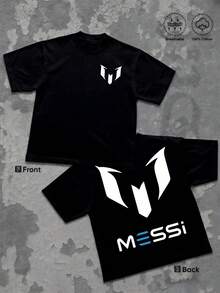 1pcs White Trident Men's 220g T Shirt  100% Cotton Y2K Swag Men Clothes, Vintage Sade Double Sided Graphic TShirt, Athlete Inspired Printed T Shirt Gifts For Men - Black - View 1