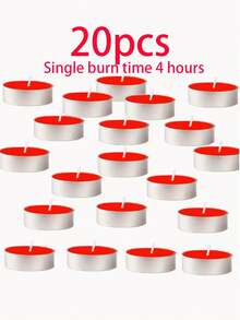 1 Box Of 50pcs Christmas Candles, Heat-Resistant Tea Candles And Smokeless Soy Wax Candles, Suitable For Tea Brewing, Romantic Candlelight Confession On Christmas, Creating Romantic Party Atmosphere, Valentine's Day Gift