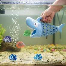 Juguete de baño 6 en 1 para pescar tiburones: la mejor diversión en la piscina y la bañera con un tiburón grande y 6 peces de colores | Juguete educativo y duradero para niños y niñas a partir de 6 años - por defecto - Ver 6