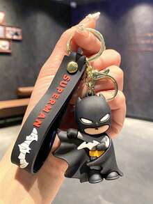 1pc Cartoon Batman Keychain, Superman Bag Accessory, Superhero Batman Keychain Bag Charm, Gift For Boys Girls, Party Costume Accessory, Party Favor, Birthday Holiday Party Gift - Multicolor - View 8