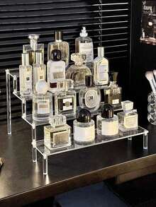 亚克力透明展示架，适用于化妆品、香水、摆件、古董收纳架、盲盒架、多层展示架、多功能桌面摆件、纸杯、蛋糕架 - 無色 - 查看 1